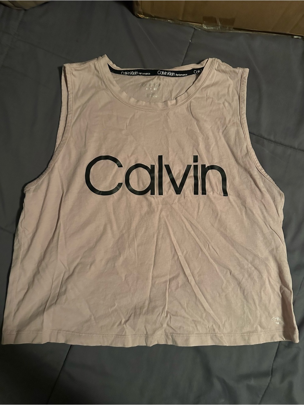 Calvin Klein Light Pink Muscle Tank with Black Logo